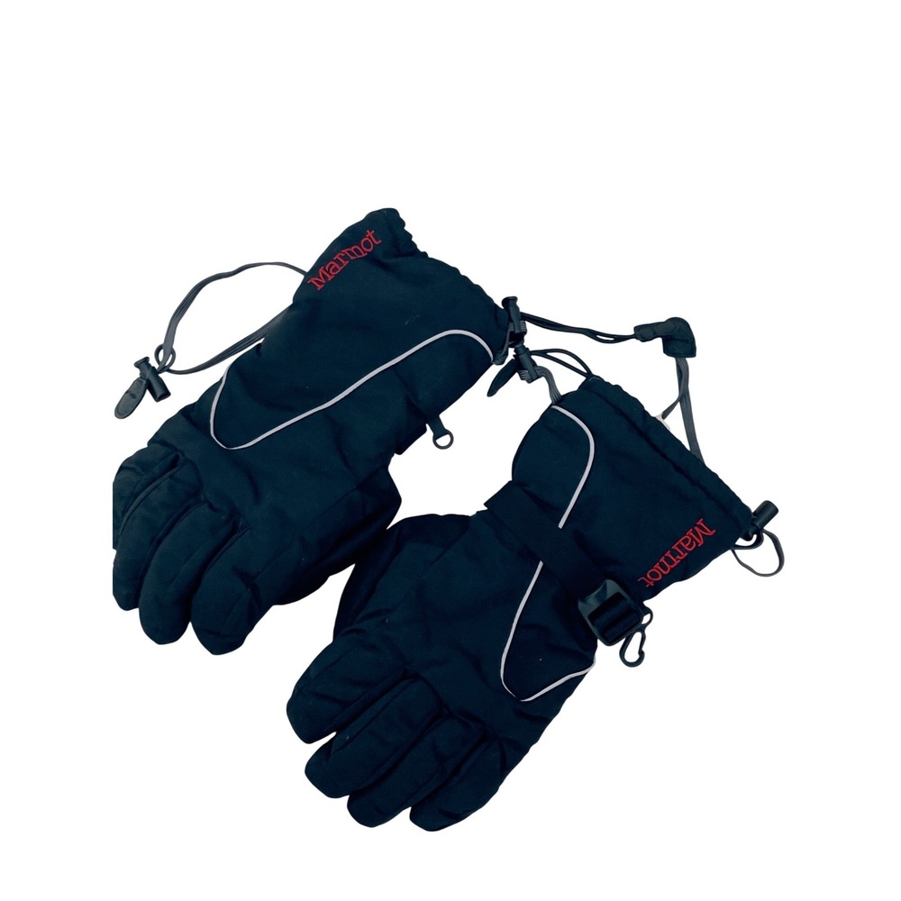 Marmot Womens Gloves XS Black Insulated Winter Ski‎ Snow Leather Palm W-XS